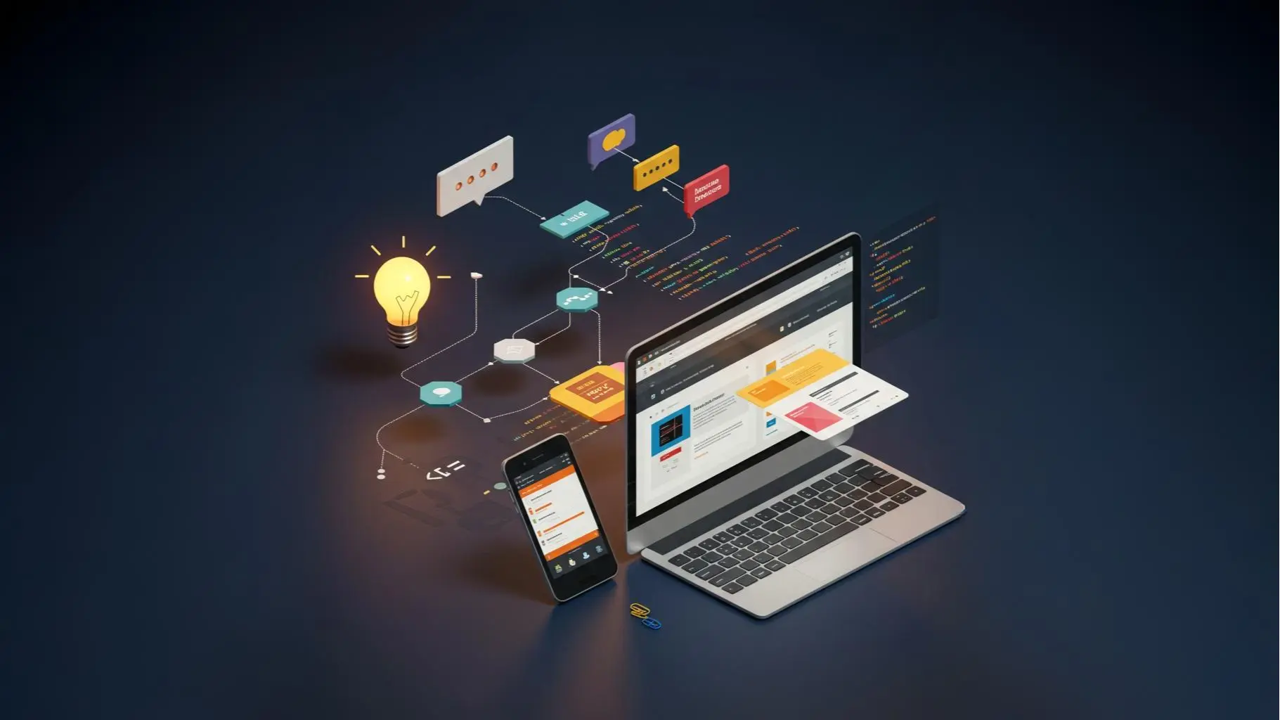 A vibrant image illustrating the journey of a vibe coding project, from concept to code.